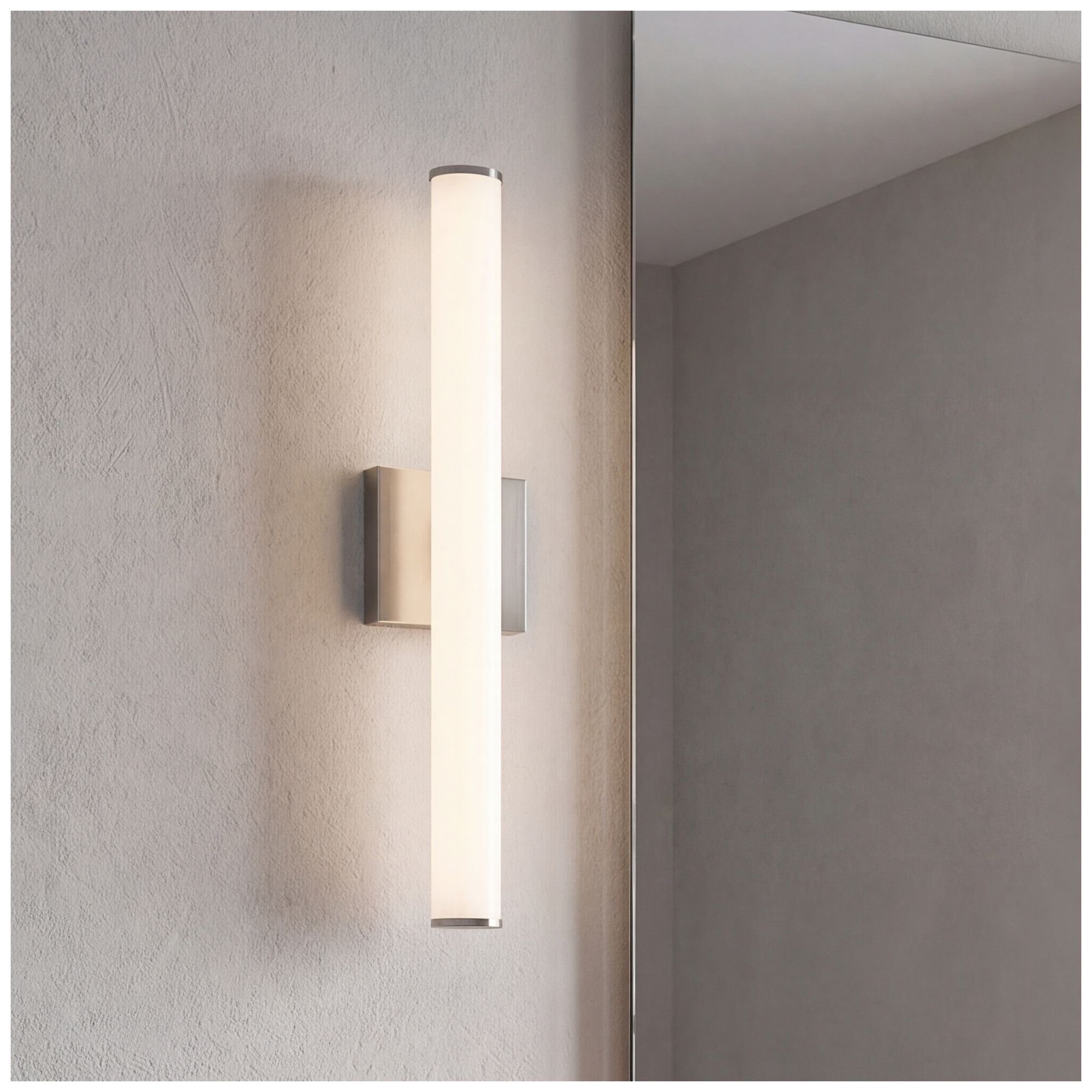 Colt 24" Contemporary LED Cylinder Vanity Light in Satin Nickel