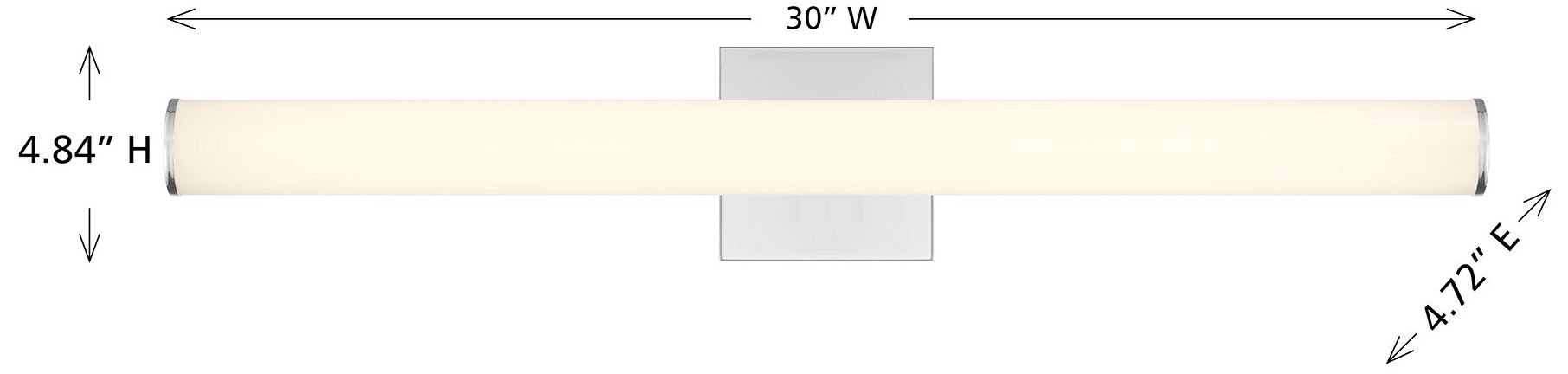 Image 6 Colt 30" Contemporary LED Cylinder Vanity Light in Chrome more views