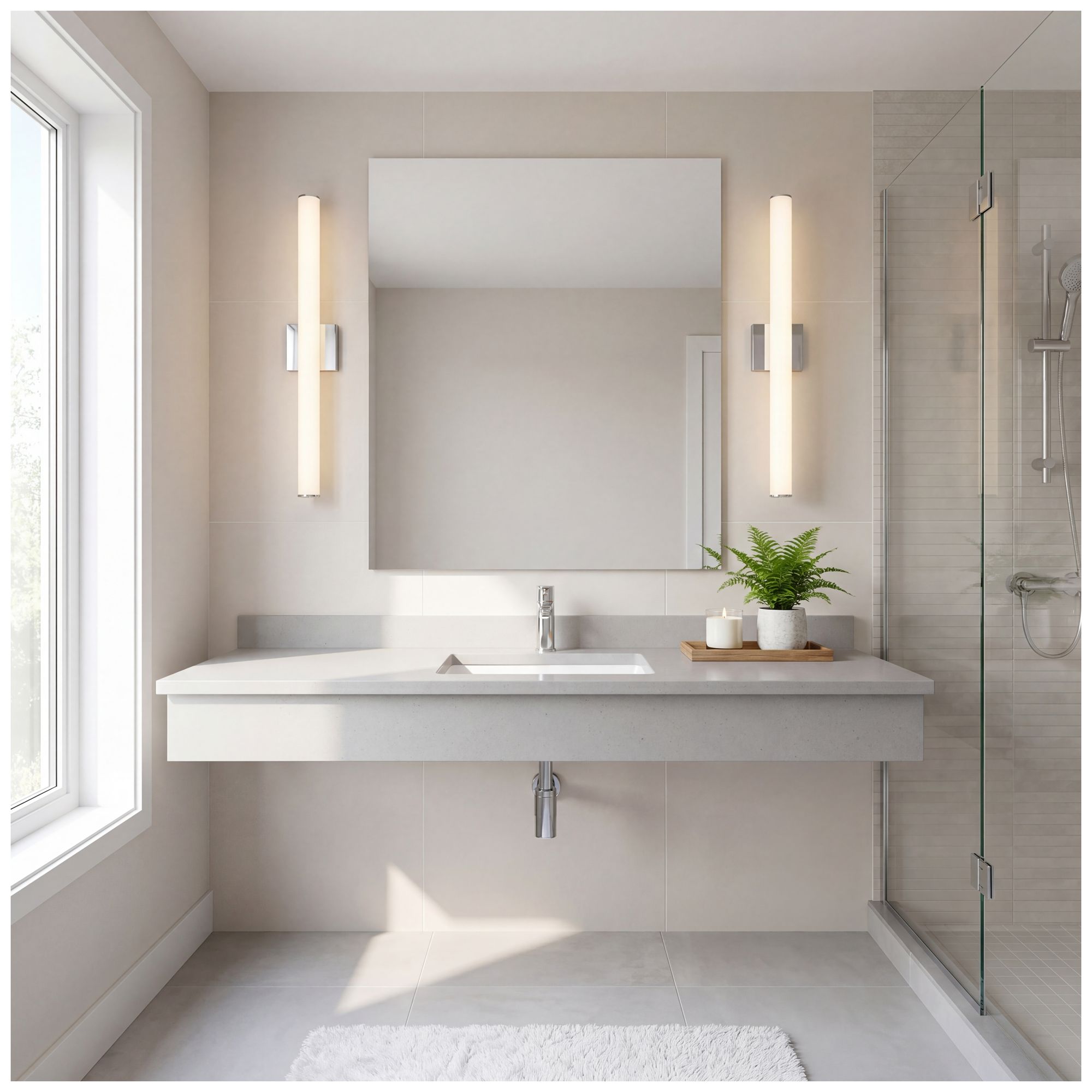 Colt 30" Contemporary LED Cylinder Vanity Light in Chrome