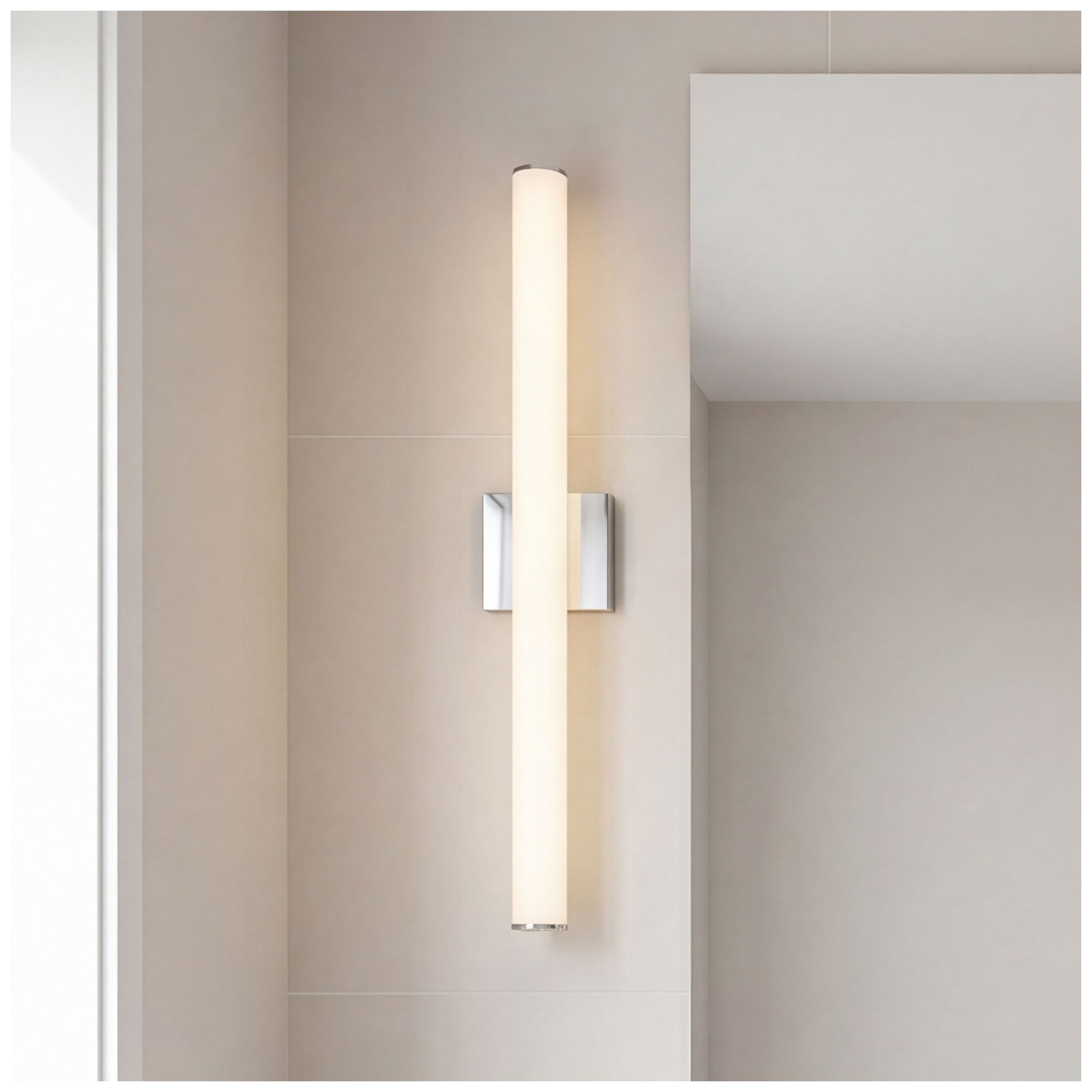 Colt 30" Contemporary LED Cylinder Vanity Light in Chrome