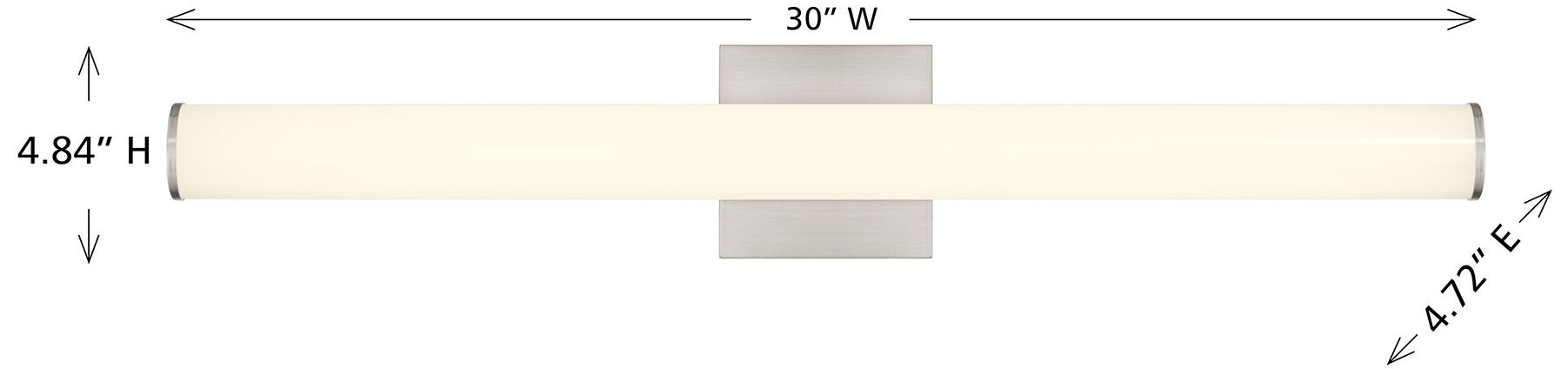 Image 7 Colt 30" Contemporary LED Cylinder Vanity Light in Satin Nickel more views