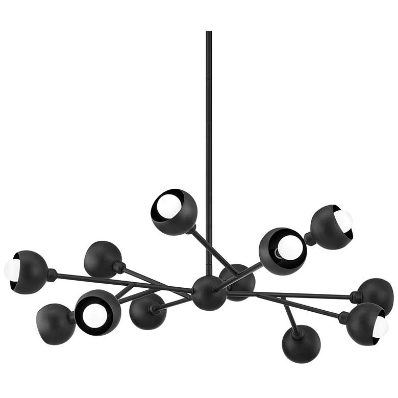 Image 2 Colt 37 inch Wide Soft Black 12-Light Chandelier