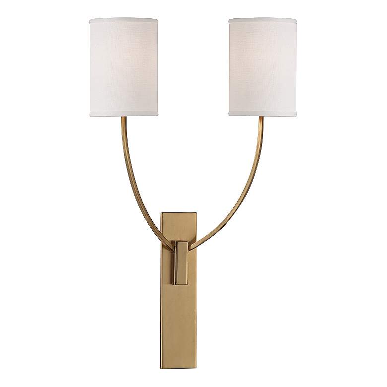 Image 1 Colton 24 1/2 inch High 2-Light Aged Brass Wall Sconce