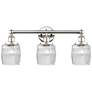 Colton 24"W 3 Light Polished Nickel Bath Light With Clear Crackle Shad