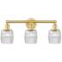 Colton 24"W 3 Light Satin Gold Bath Vanity Light With Clear Crackle Sh