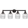 Colton 33" 4-Light Oil Rubbed Bronze Bath Light w/ Clear Crackle Shade