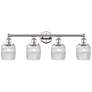 Colton 33"W 4 Light Polished Nickel Bath Light With Clear Crackle Shad
