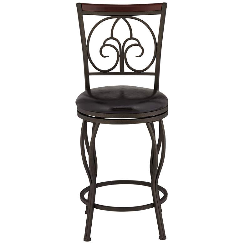 Image 6 Colton 37" Glitter Brown Swivel Bar Stools Set of 2 more views