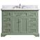 Colton 49"W Carrara Marble Basil Green Single Sink Vanity