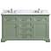 Colton 61"W Carrara Marble Basil Green Double Sink Vanity
