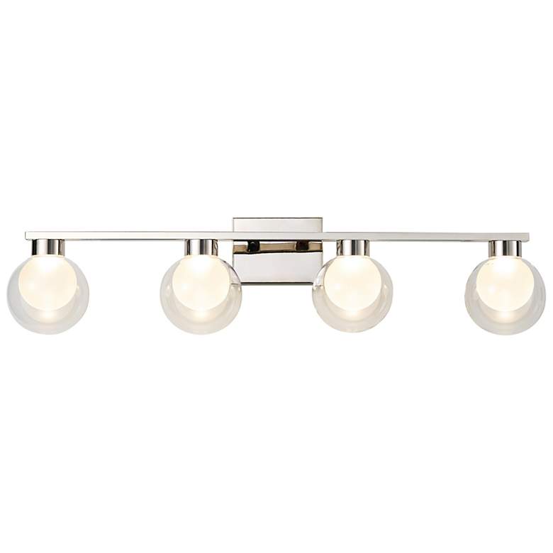 Image 2 Colton 8.3"H 4-Light Polished Nickel Vanity w/ Clear & Frosted Shade more views
