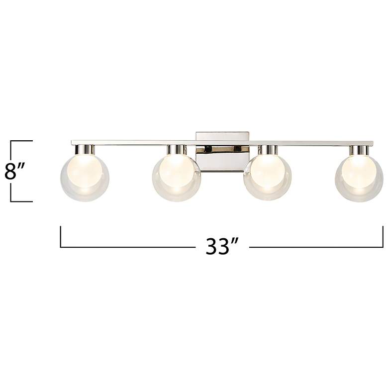Image 5 Colton 8.3"H 4-Light Polished Nickel Vanity w/ Clear & Frosted Shade more views