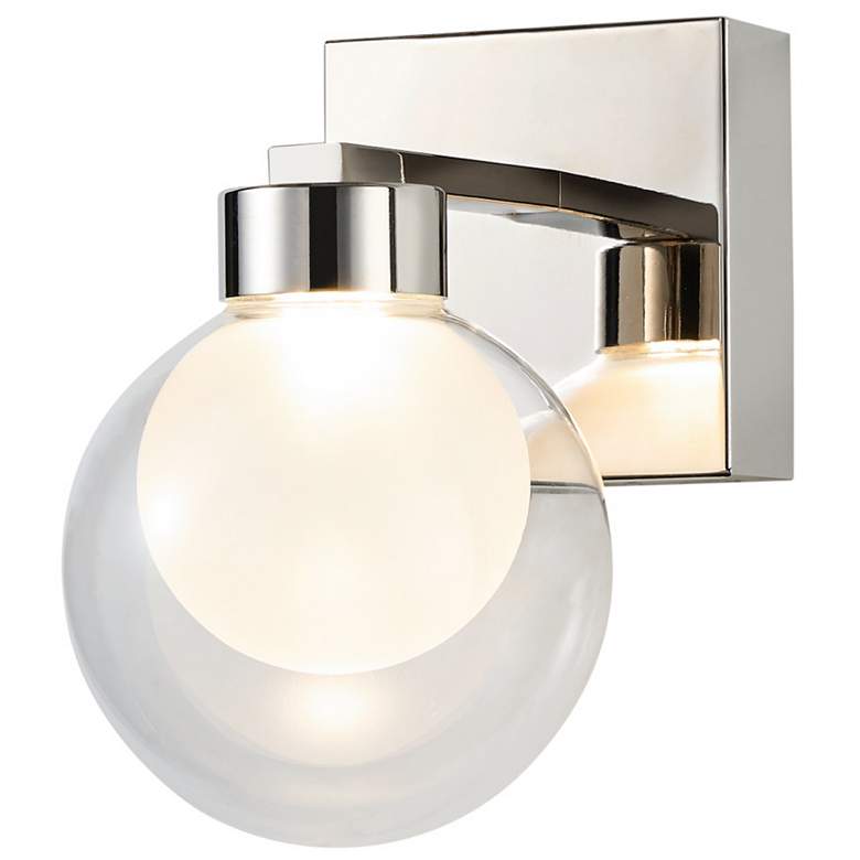Image 2 Colton 8.3"H Polished Nickel Wall Sconce w/ Clear & Frosted Shade more views