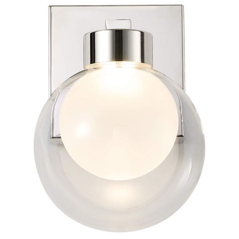 Image 3 Colton 8.3"H Polished Nickel Wall Sconce w/ Clear & Frosted Shade more views
