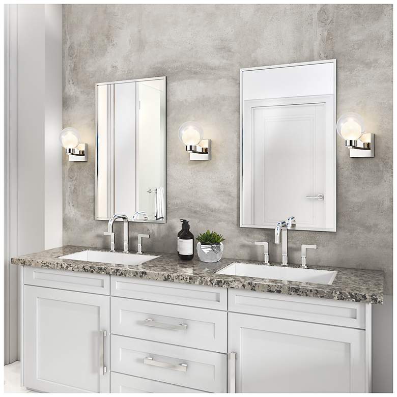Image 6 Colton 8.3"H Polished Nickel Wall Sconce w/ Clear & Frosted Shade more views