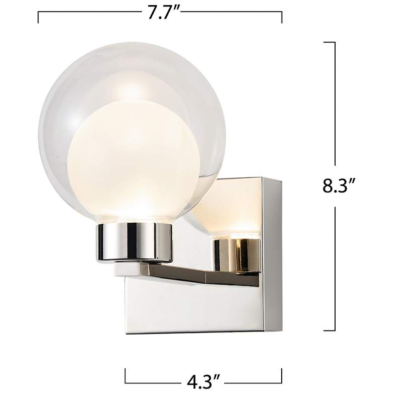 Image 7 Colton 8.3"H Polished Nickel Wall Sconce w/ Clear & Frosted Shade more views