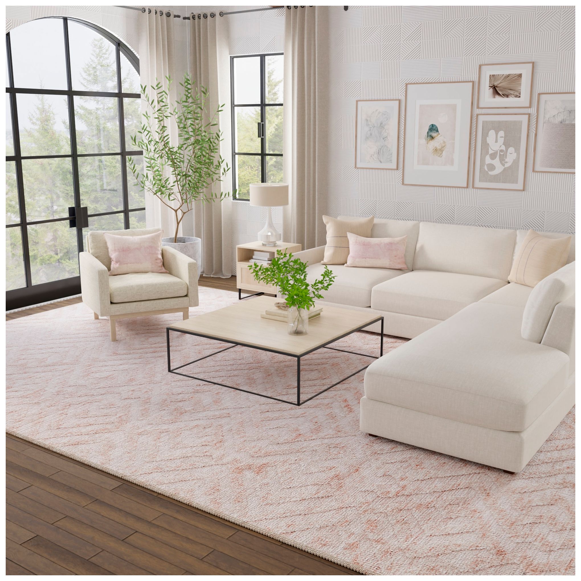 Image 2 Colton Diamond Indoor Pink Area Rug 8792F 8' x 10' more views