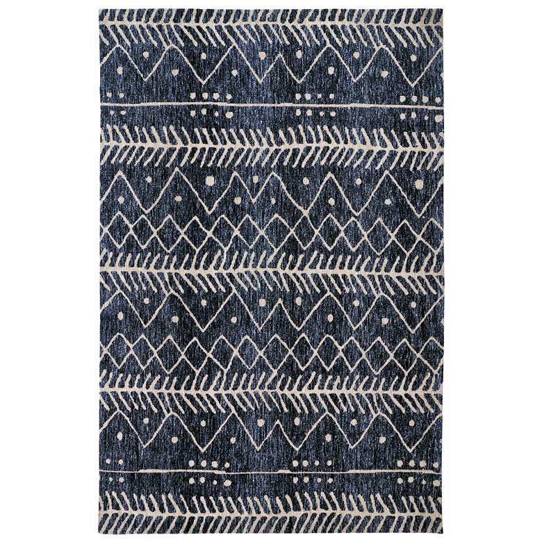 Image 1 Colton Modern Geometric Soft Indoor Blue Area Rug 8318F
