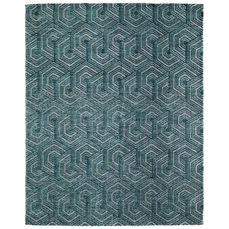 Image 1 Colton Modern Geometric Soft Indoor Blue Area Rug 8A57F