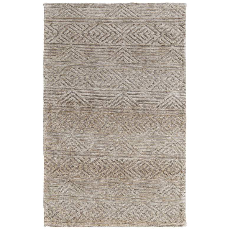 Image 1 Colton Modern Geometric Soft Indoor Tan Area Rug 8791F