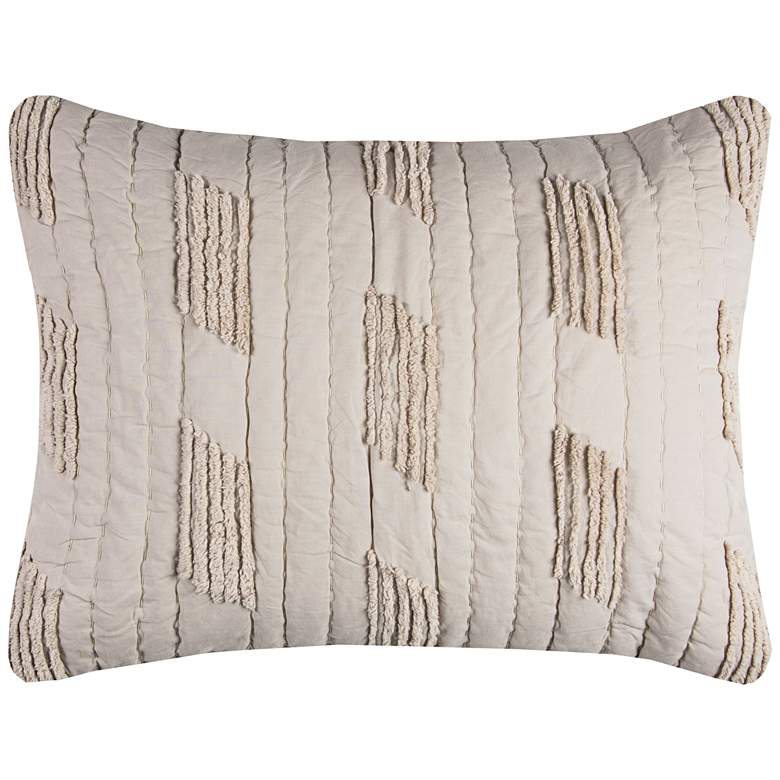 Image 1 Colton Vertical Textured Stripe Quilted Standard Pillow Sham