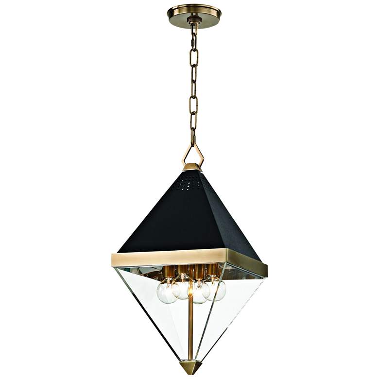 Image 2 Coltrane 10" Wide Aged Brass and Black 4-Light Mini Pendant