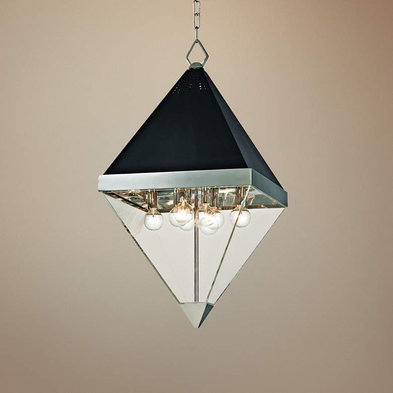 Image 1 Coltrane 15" Wide Nickel and Black Textured 8-Light Pendant