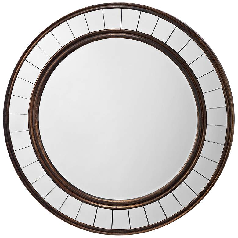 Image 1 Coltrane Bronze Wood 30 1/2" Round Wall Mirror