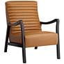 Columbe Camel Faux Leather Modern Lounge Chair in scene