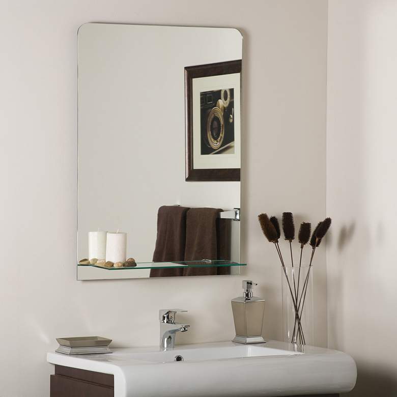 Image 1 Columbus 23 1/2 inch x 31 1/2 inch Frameless Shelf Wall Mirror