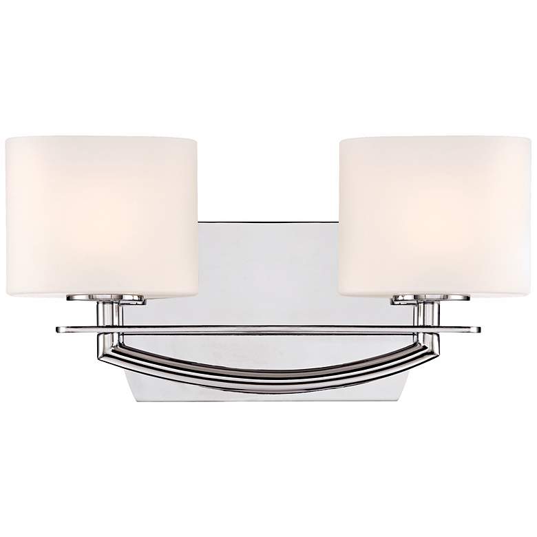 Image 1 Columbus Avenue 14 inch Wide Chrome Bathroom Light Fixture