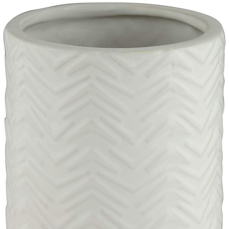 Image 4 Column 12 1/4 inch High Handcrafted White Porcelian Vase more views