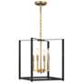 2_Colwick 14" Wide Coal Black and Brass 4-Light Pendant