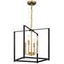 3_Colwick 14" Wide Coal Black and Brass 4-Light Pendant more views