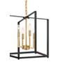 4_Colwick 14" Wide Coal Black and Brass 4-Light Pendant more views