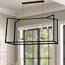 1_Colwick 48" Wide Black and Brass 6-Light Island Chandelier