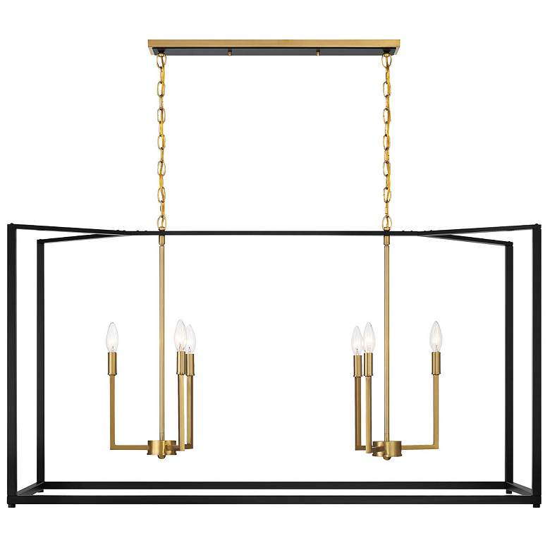 Image 3 Colwick 48" Wide Black and Brass 6-Light Island Chandelier more views
