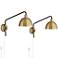 Colwood Antique Brass and Bronze Plug-In Swing Arm Wall Lamps Set of 2