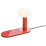 2_Combi 7 1/2" High Red LED Lamp w/ USB and Smart Charging Pad