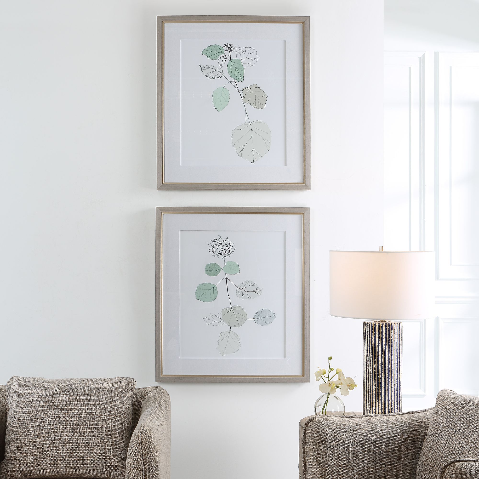 Come What May 32 1/2"H 2-Piece Printed Framed Wall Art Set in scene