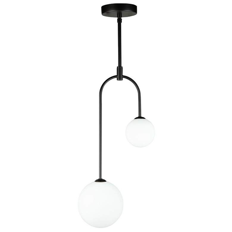 Image 1 Comet 10" Wide Semi Matte Black 2-Light LED Mini Pendant