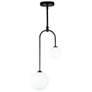 1_Comet 10" Wide Semi Matte Black 2-Light LED Mini Pendant