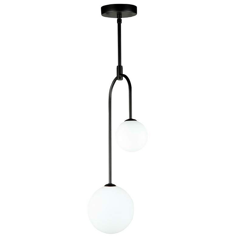 Image 2 Comet 10" Wide Semi Matte Black 2-Light LED Mini Pendant more views