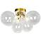 Comet 14 1/4" Wide Aged Brass 3-Light Ceiling Light