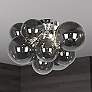 1_Comet 14 1/4" Wide Chrome Smoked Glass 3-Light Ceiling Light