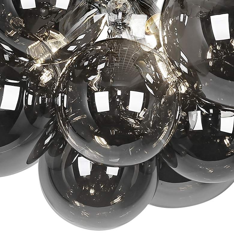 Image 3 Comet 14 1/4" Wide Chrome Smoked Glass 3-Light Ceiling Light more views