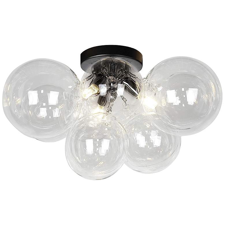 Image 2 Comet 14 1/4" Wide Matte Black 3-Light Ceiling Light