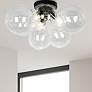 1_Comet 14 1/4" Wide Matte Black 3-Light Ceiling Light