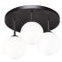 Comet 18" Wide 3-Light Semi Matte Black Flush Mount With Opal Glass Sh