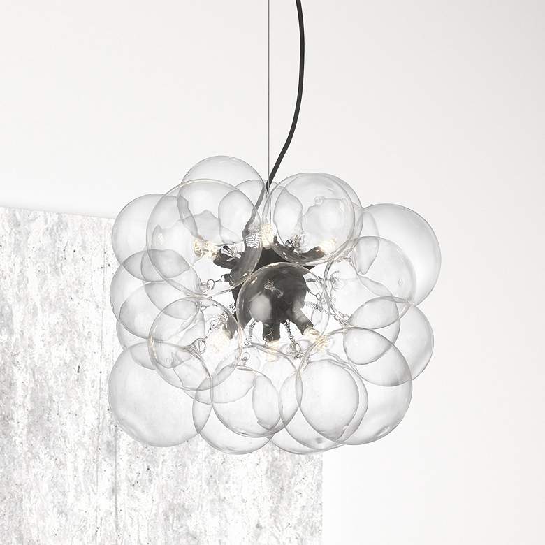 Image 1 Comet 20" Wide Matte Black 6-Light Chandelier